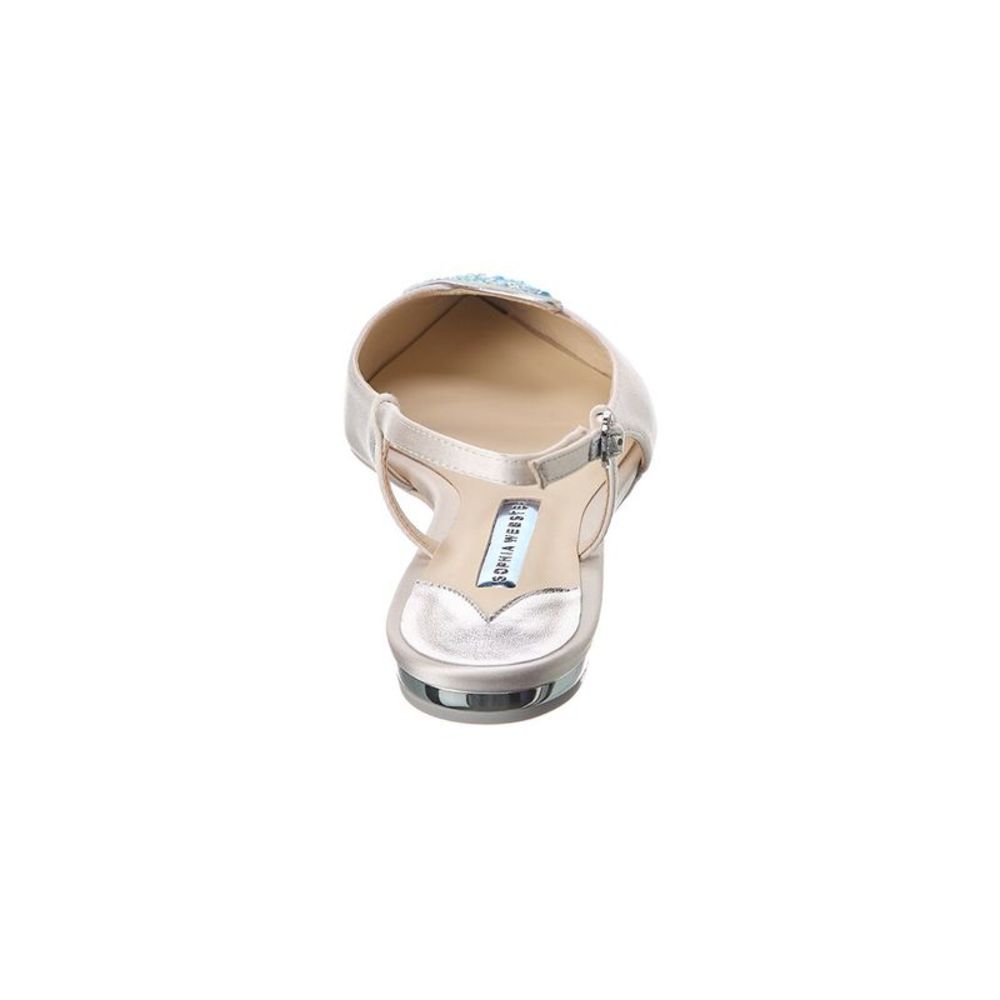 Sophia Webster Butterfly Satin Slingback Flat, White - Picture 3 of 5